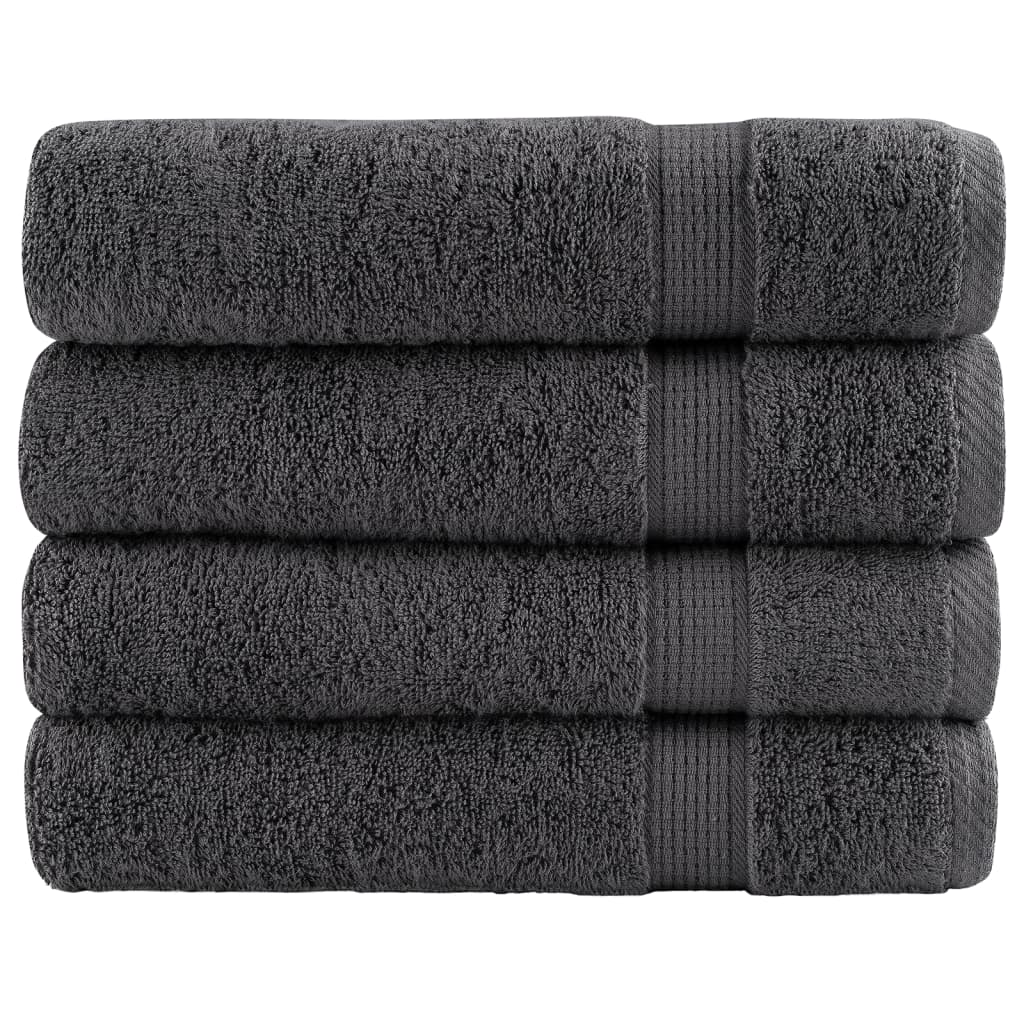 JUNG Vida Premium Duschtücher SOLUND 4 Stk. Anthrazit 70x140 cm 600 g/m²