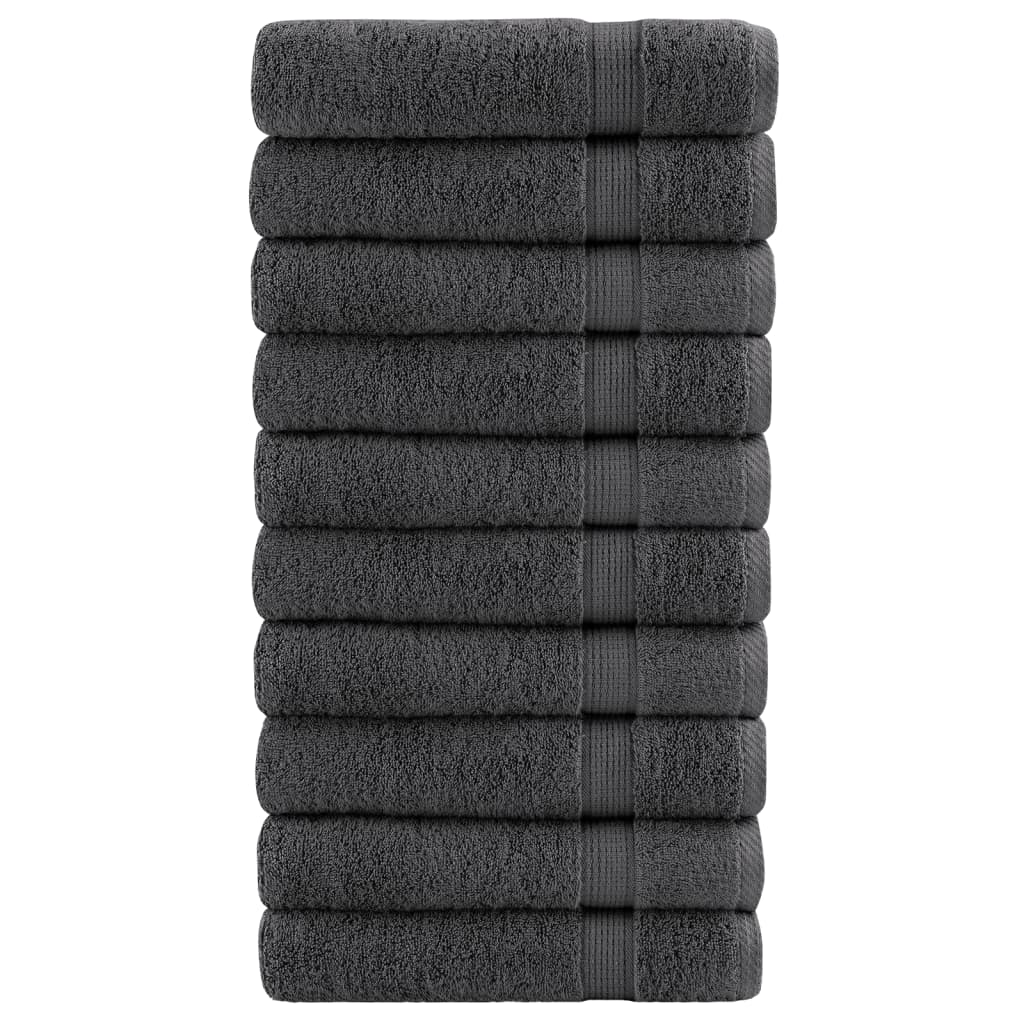 JUNG Vida Premium Duschtücher SOLUND 10 Stk. Anthrazit 70x140 cm 600 g/m²