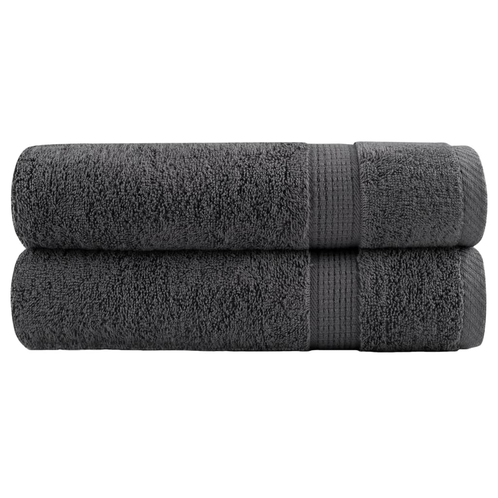 JUNG Vida Premium Badetücher SOLUND 2 Stk. Anthrazit 100x150 cm 600 g/m²