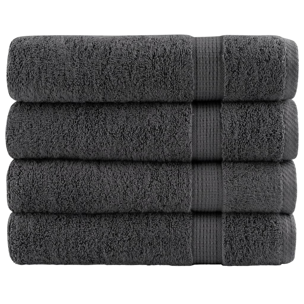JUNG Vida Premium Badetücher SOLUND 4 Stk. Anthrazit 100x150 cm 600 g/m²