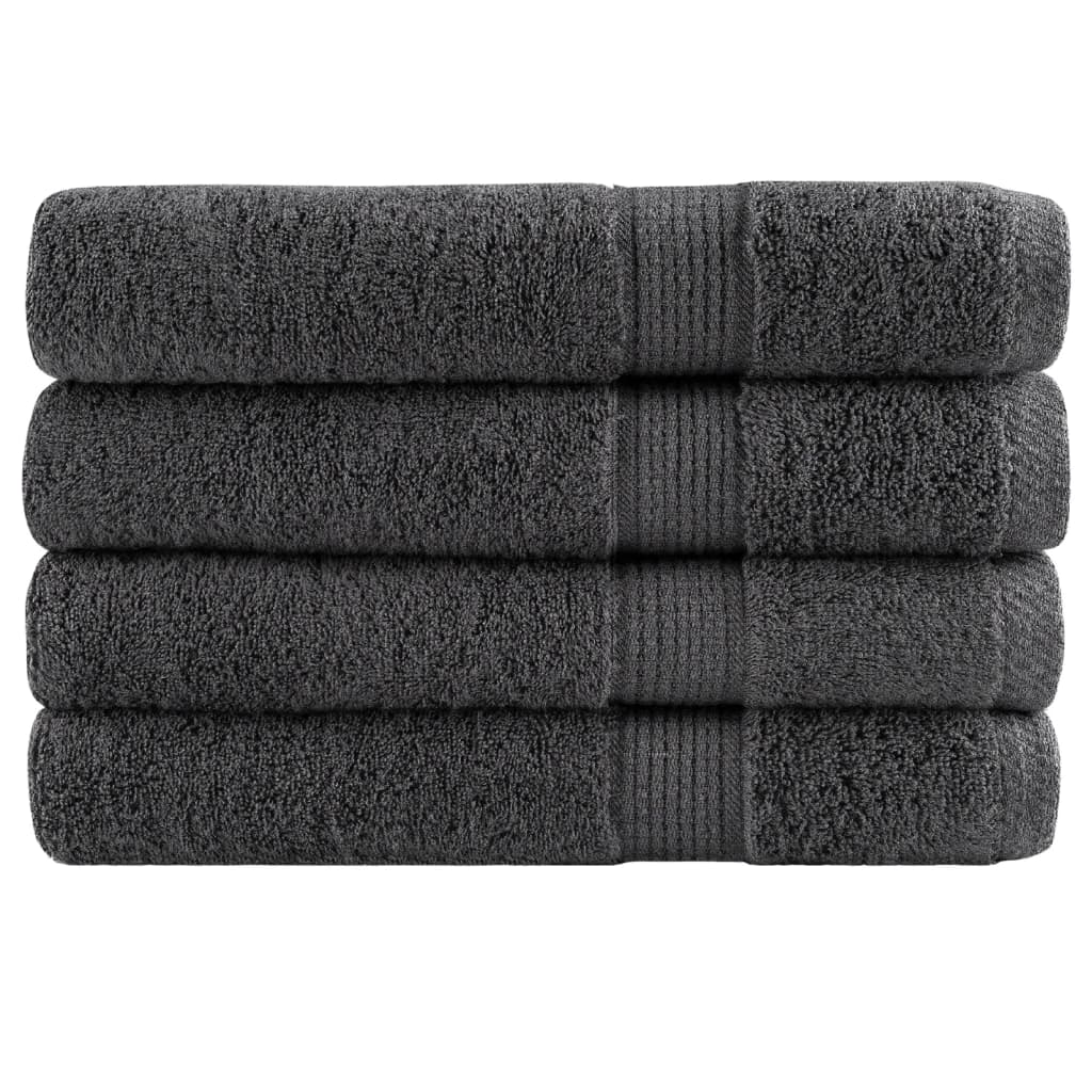 JUNG Vida Premium Saunatücher SOLUND 4 Stk. Anthrazit 80x200 cm 600 g/m²