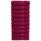 JUNG Vida Premium Handtücher SOLUND 10 Stk. Bordeaux 50x100 cm 600 g/m²