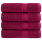 JUNG Vida Premium Badetücher SOLUND 4 Stk. Bordeaux 100x150 cm 600 g/m²