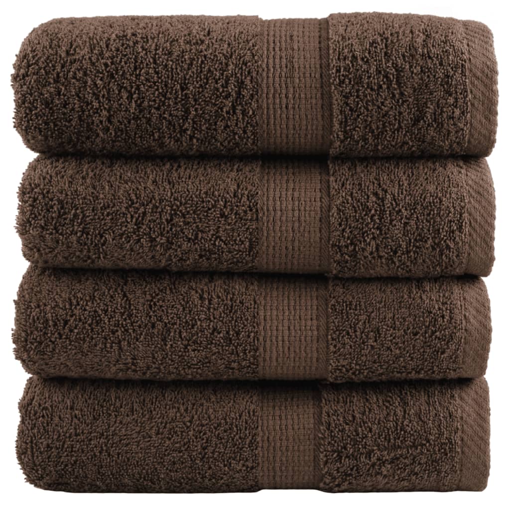 JUNG Vida Premium-Waschtücher SOLUND 4 Stk. Braun 30x30 cm 600 g/m²