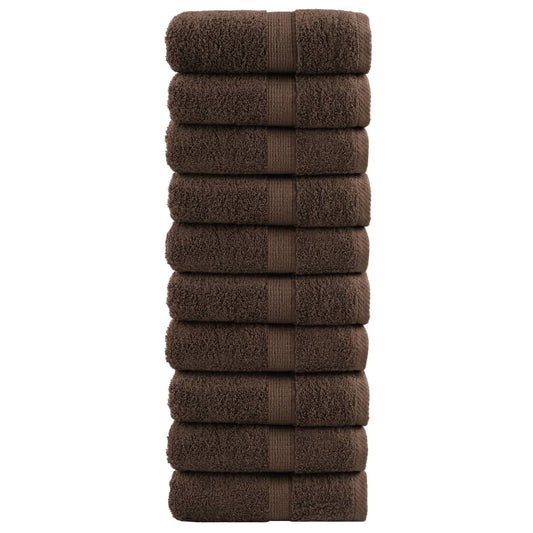 JUNG Vida Premium-Waschtücher SOLUND 10 Stk. Braun 30x30 cm 600 g/m²