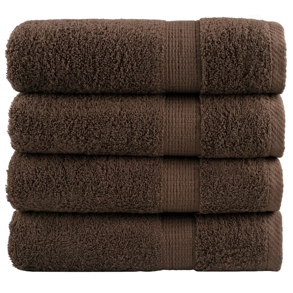 JUNG Vida Premium Duschtücher SOLUND 4 Stk. Braun 70x140 cm 600 g/m²
