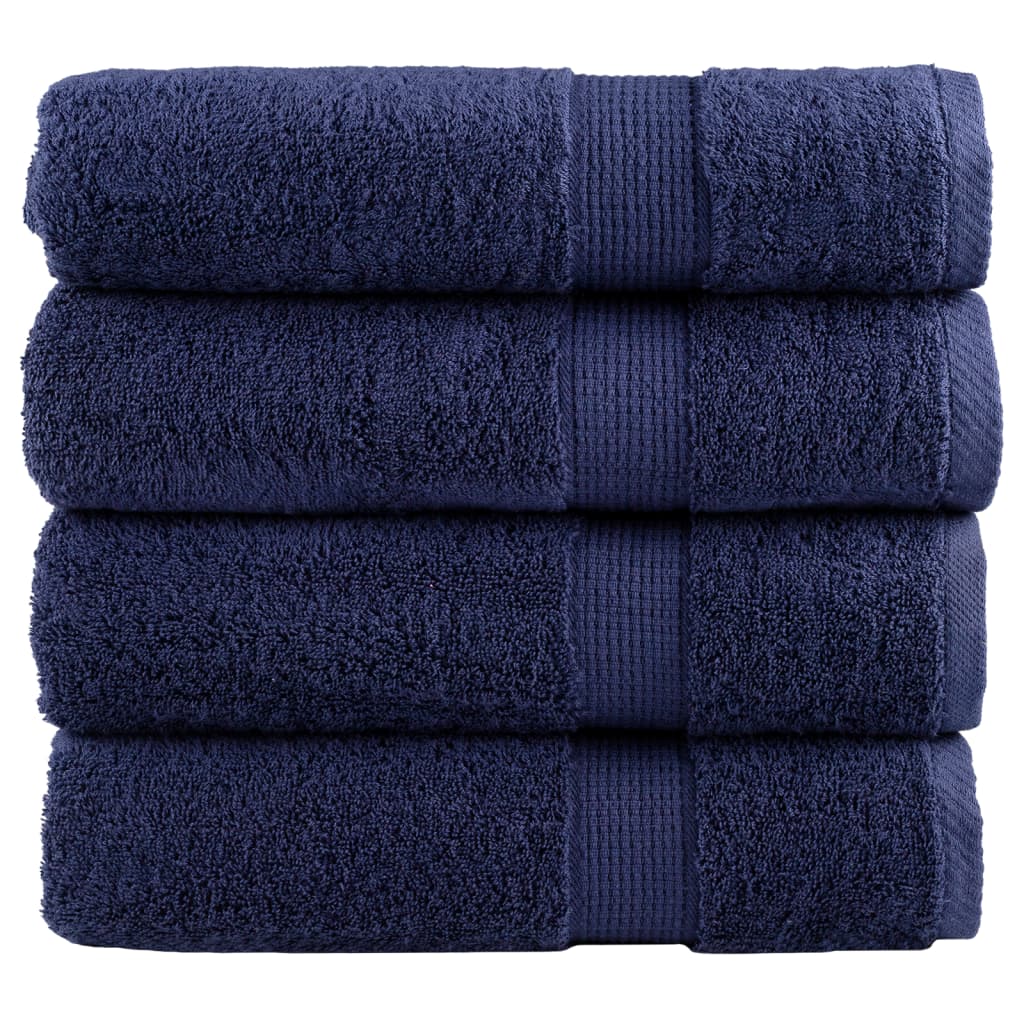 JUNG Vida Premium Handtücher SOLUND 4 Stk. Marineblau 50x100 cm 600 g/m²