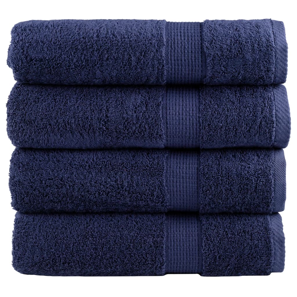 JUNG Vida Premium Badetücher SOLUND 4 Stk. Marineblau 100x150 cm 600 g/m²