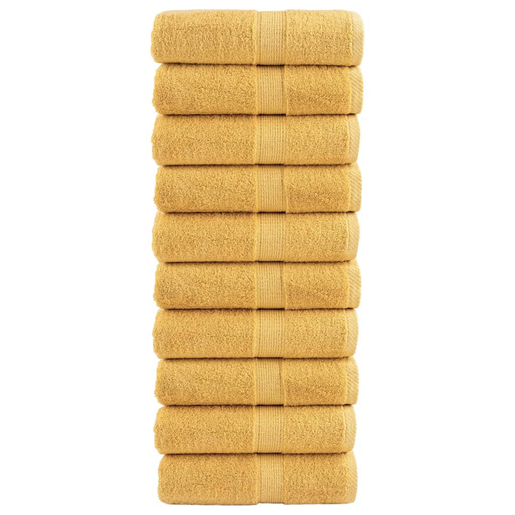 JUNG Vida Premium Gästetücher SOLUND 10 Stk. Gold 30x50 cm 600 g/m²