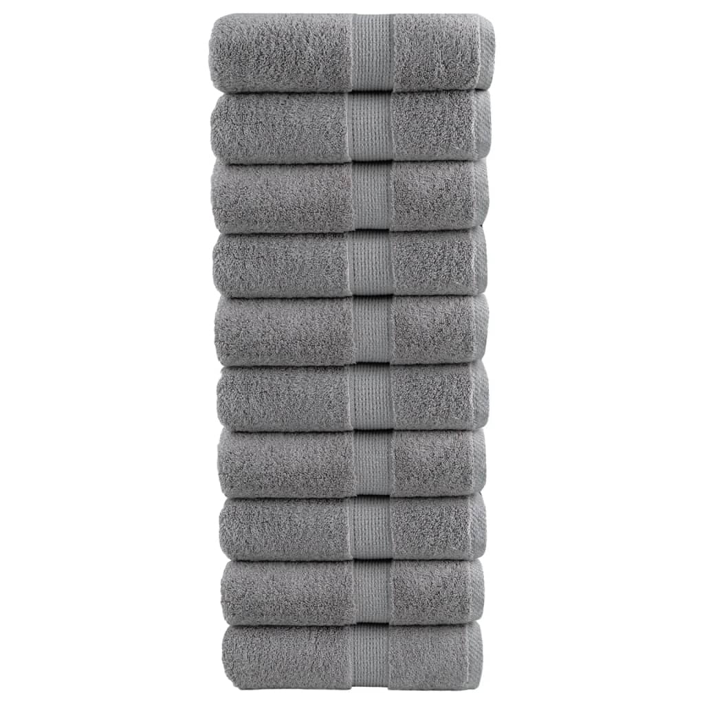 JUNG Vida Premium-Waschtücher SOLUND 10 Stk. Grau 30x30 cm 600 g/m²