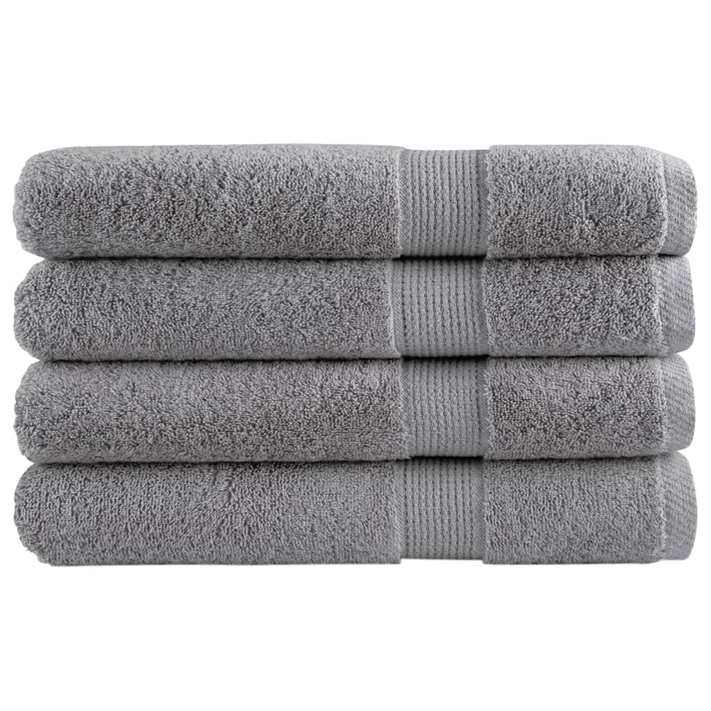 JUNG Vida Premium Handtücher SOLUND 4 Stk. Grau 100x200 cm 600 g/m²