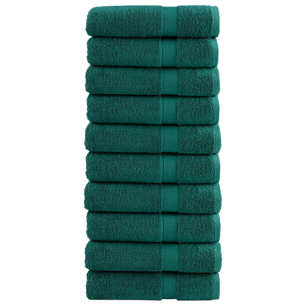JUNG Vida Premium Badetücher SOLUND 10 Stk. Grün 100x150 cm 600 g/m²