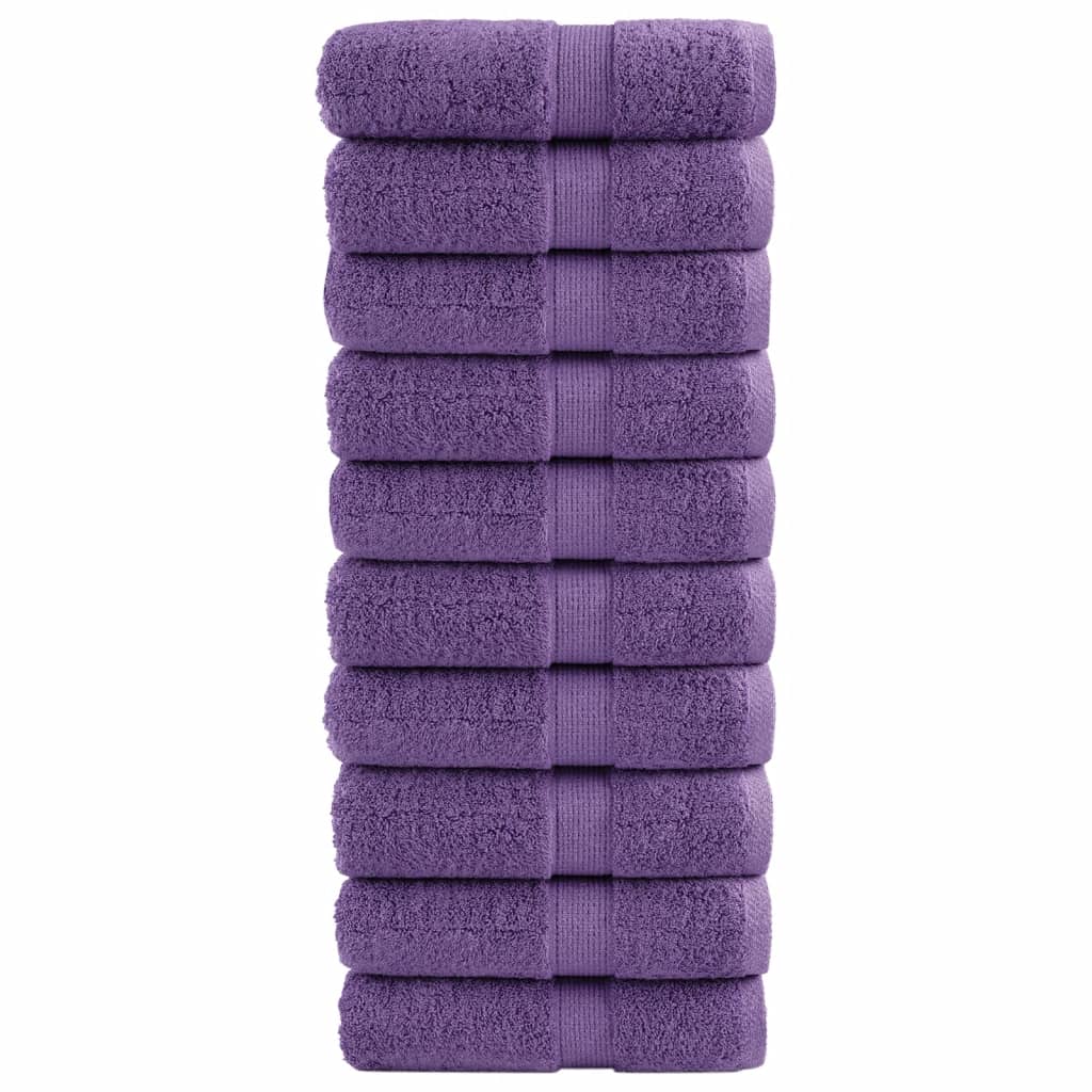 JUNG Vida Premium-Gästetücher SOLUND 10 Stk. Lila 30x50 cm 600 g/m²
