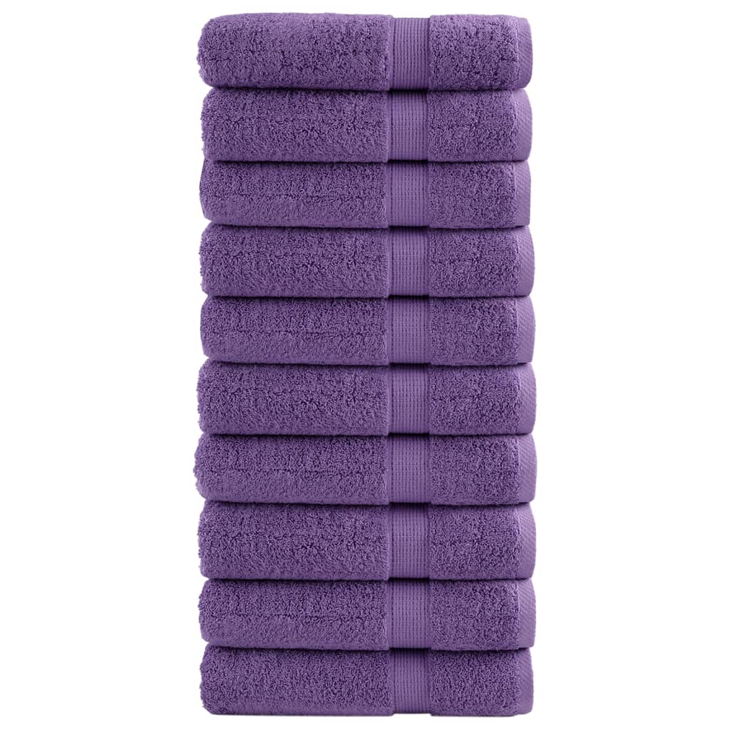 JUNG Vida Premium Badetücher SOLUND 10 Stk. Lila 100x150 cm 600 g/m²