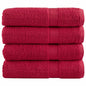 JUNG Vida Premium Badetücher SOLUND 4 Stk. Rot 100x150 cm 600 g/m²