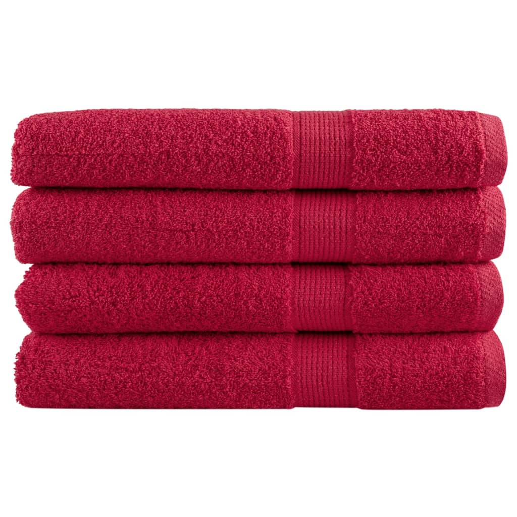 JUNG Vida Premium-Handtücher SOLUND 4 Stk. Rot 100x200 cm 600 g/m²
