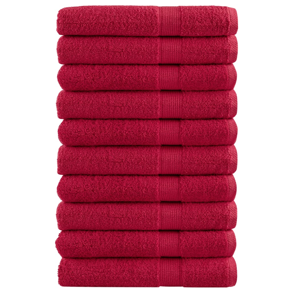 JUNG Vida Premium-Handtücher SOLUND 10 Stk. Rot 100x200 cm 600 g/m²