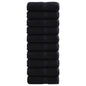 JUNG Vida Premium Waschhandtücher SOLUND 10 Stück Schwarz 30x30 cm 600 g/m²