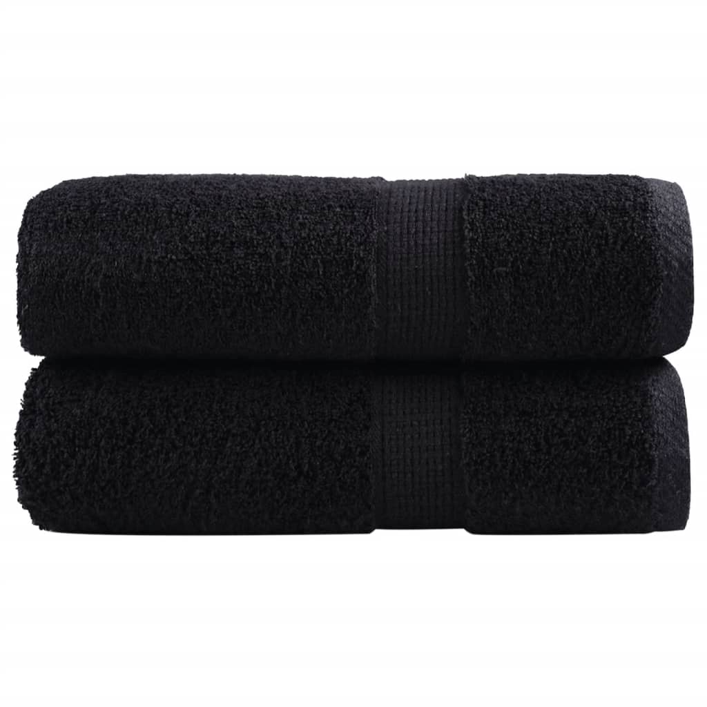 JUNG Vida Premium-Gästetücher SOLUND 2 Stk. Schwarz 30x50 cm 600 g/m²