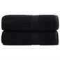 JUNG Vida Premium-Gästetücher SOLUND 2 Stk. Schwarz 30x50 cm 600 g/m²