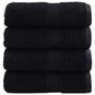 JUNG Vida Premium-Gästetücher SOLUND 4 Stk. Schwarz 30x50 cm 600 g/m²