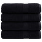 JUNG Vida Premium-Duschtücher SOLUND 4 Stk. Schwarz 70x140 cm 600 g/m²