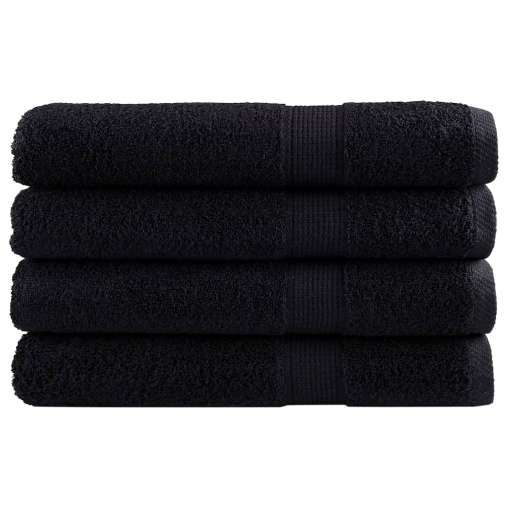 JUNG Vida Premium-Handtücher SOLUND 4 Stk. Schwarz 100x200 cm 600 g/m²