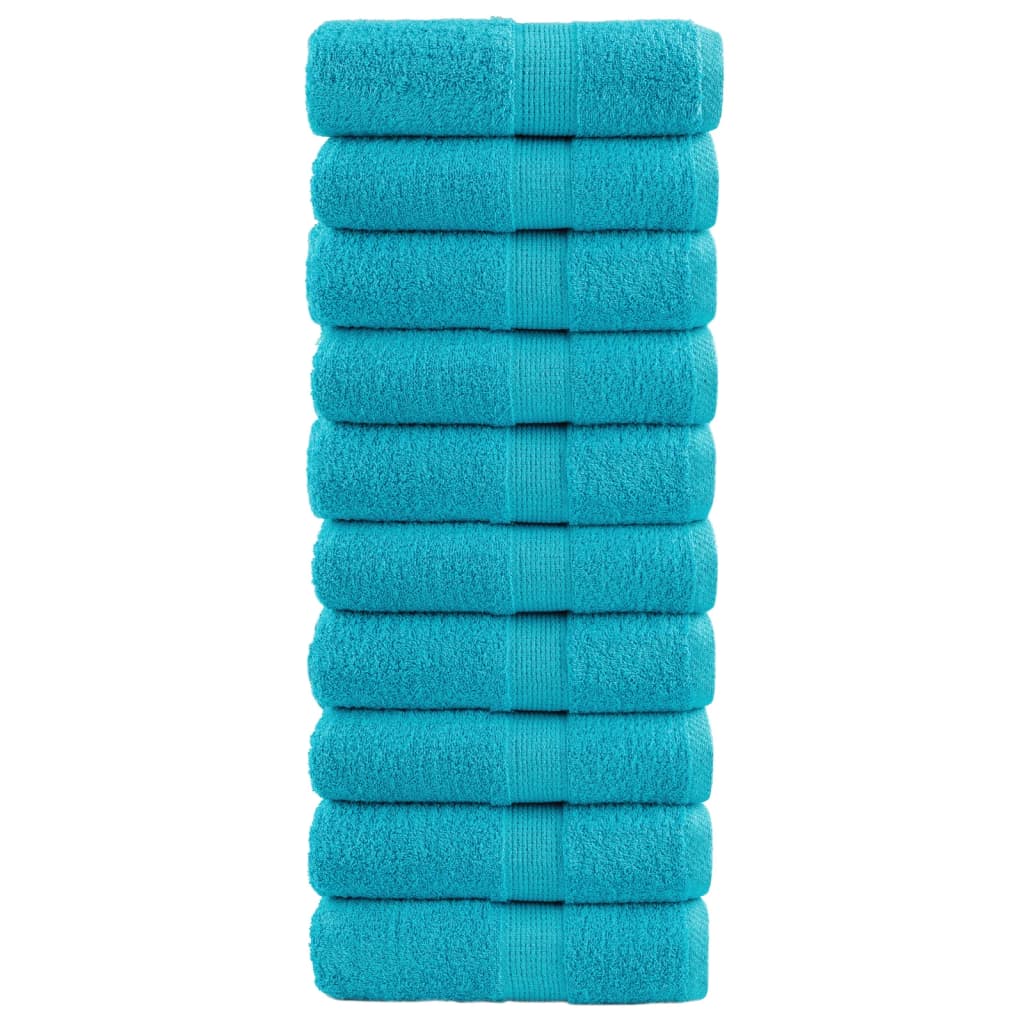 JUNG Vida Premium Waschhandtücher SOLUND 10 Stück Türkis 30x30 cm 600 g/m²