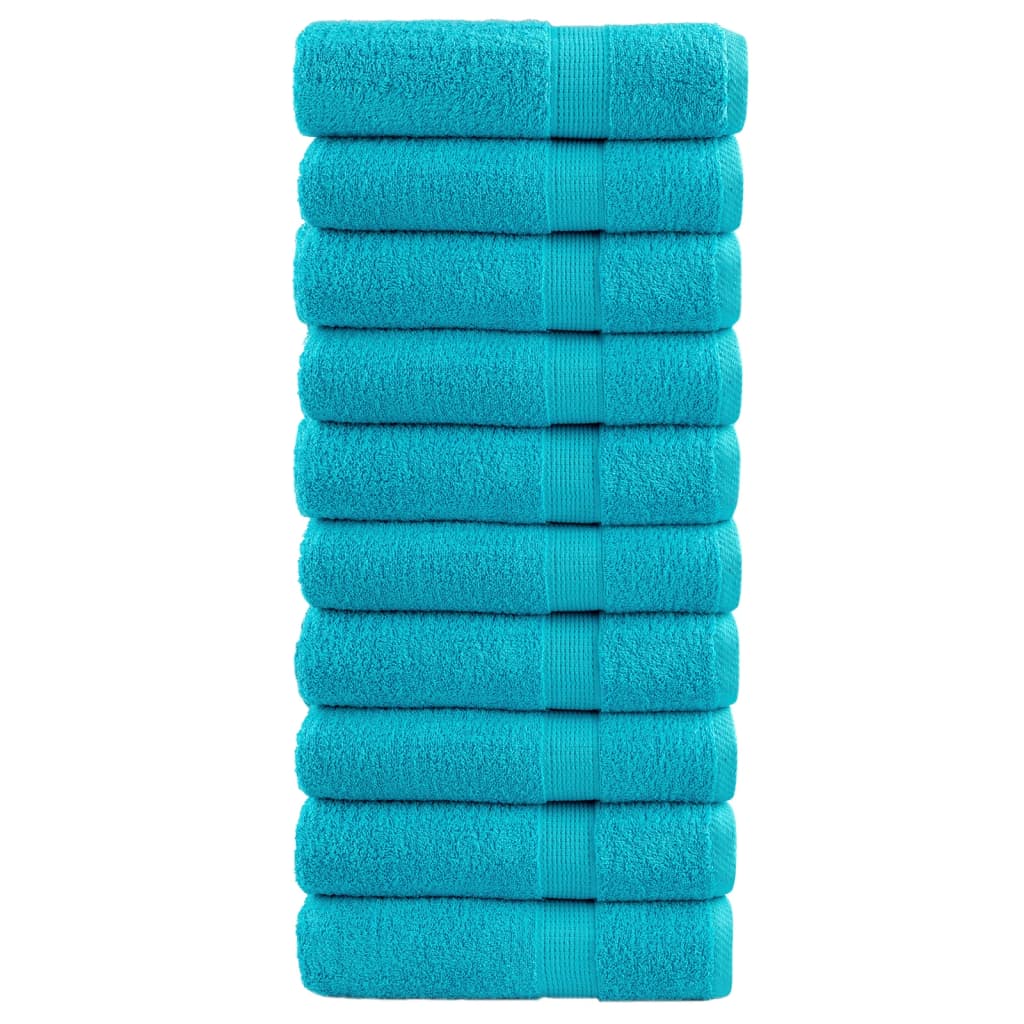 JUNG Vida Premium-Duschtücher SOLUND 10 Stk. Türkis 70x140 cm 600 g/m²