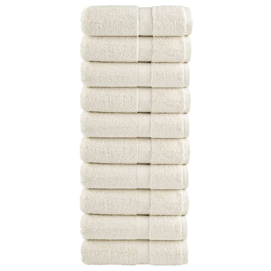 JUNG Vida Premium Waschhandtücher SOLUND 10 Stück Creme 30x30 cm 600 g/m²