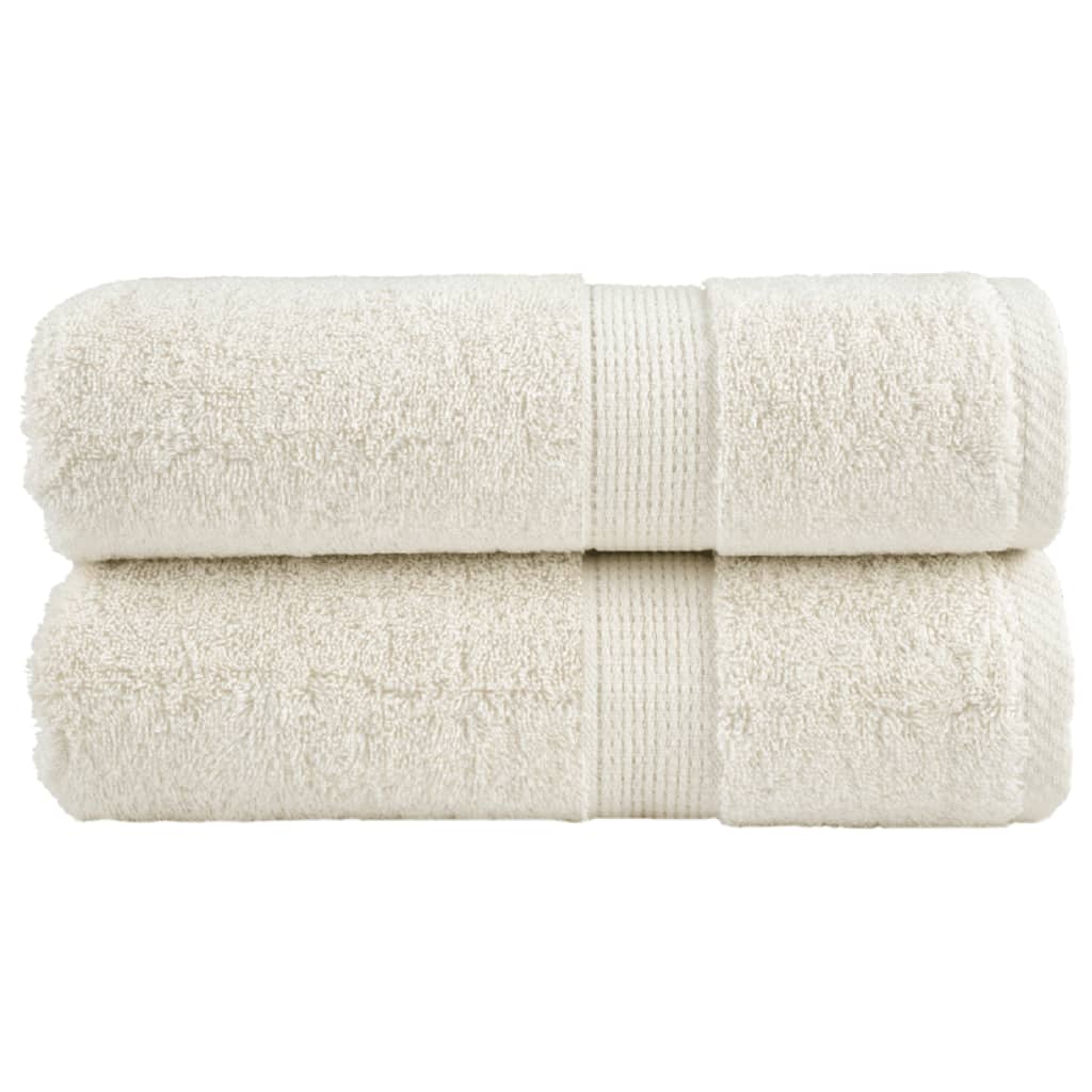 JUNG Vida Premium-Gästetücher SOLUND 2 Stk. Cremeweiß 30x50 cm 600 g/m²
