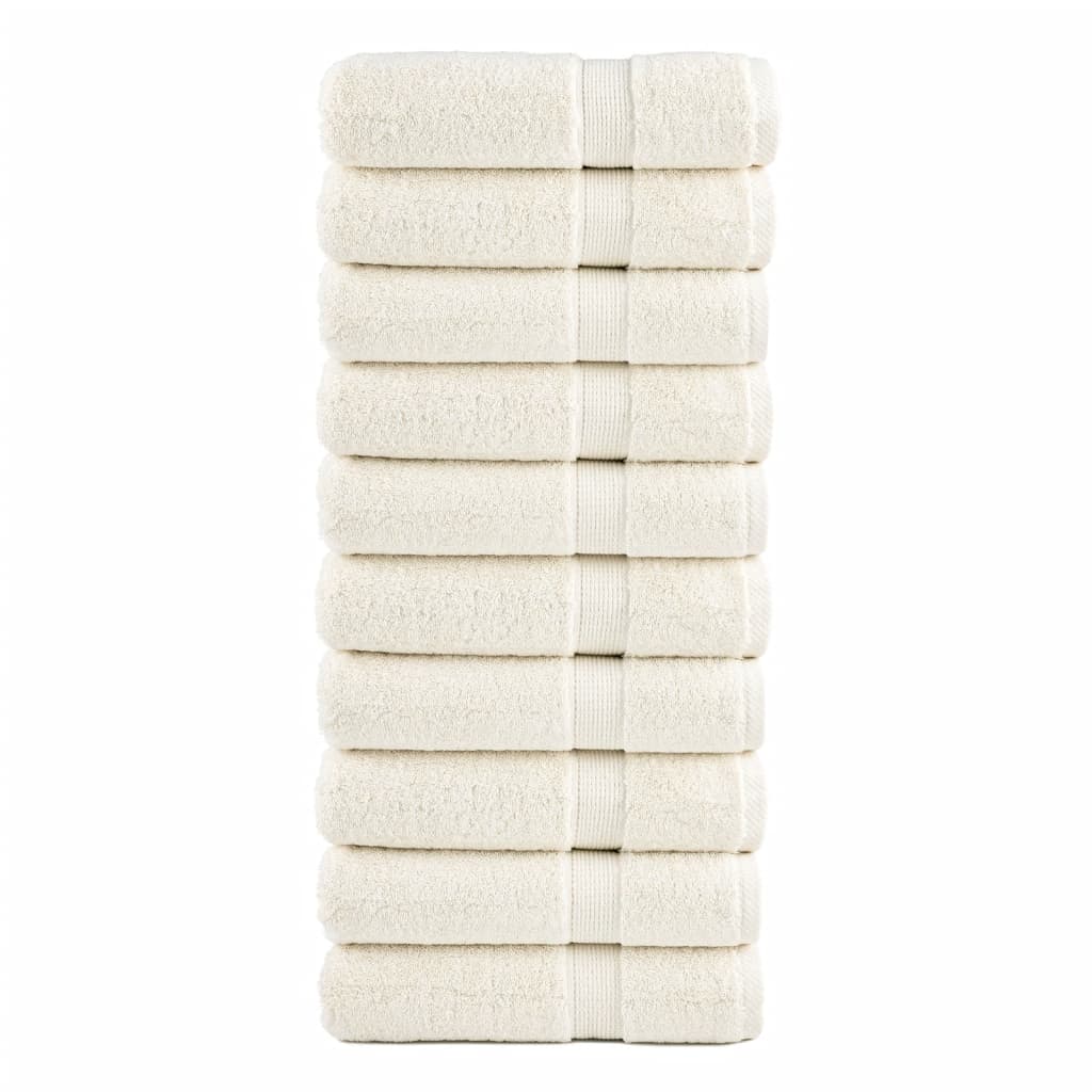 JUNG Vida Premium-Handtücher SOLUND 10 Stk. Cremeweiß 50x100 cm 600 g/m²
