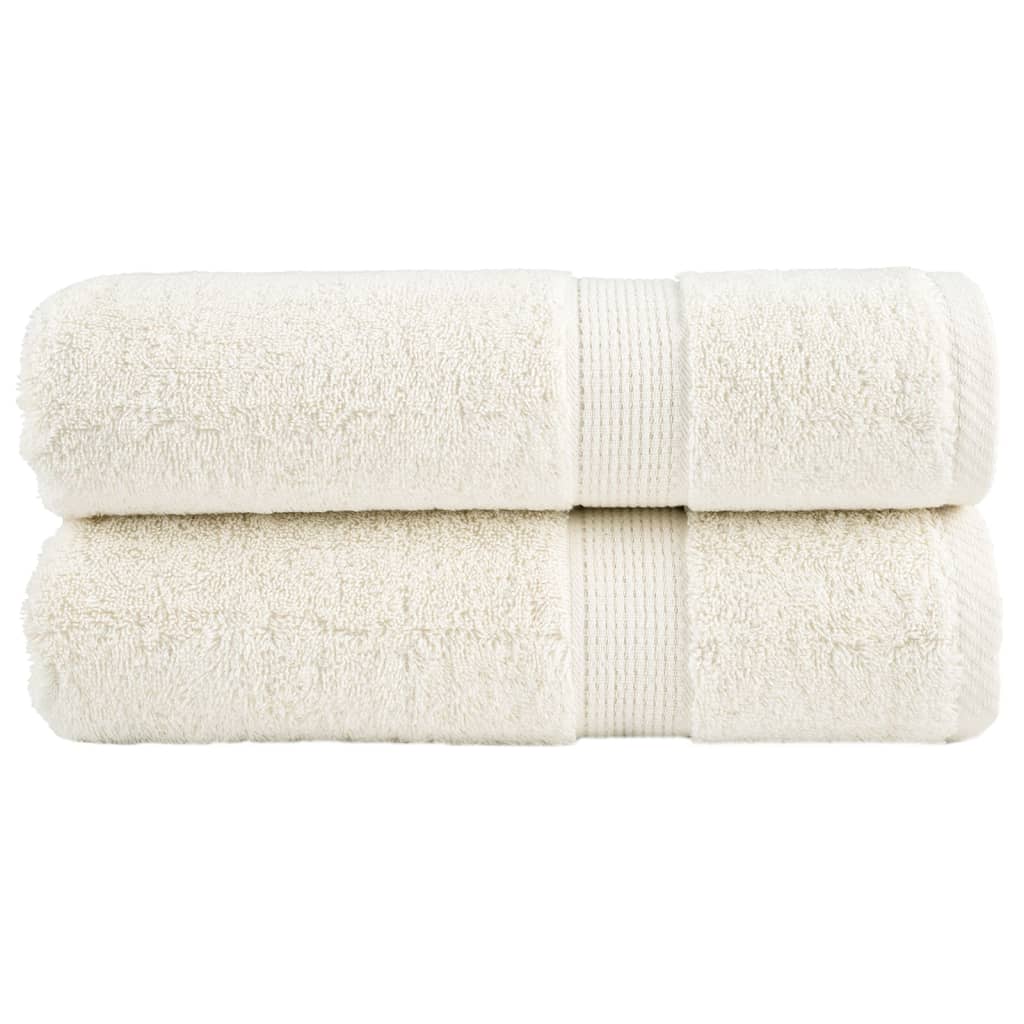 JUNG Vida Premium-Duschtücher SOLUND 2 Stk. Cremeweiß 70x140 cm 600 g/m²