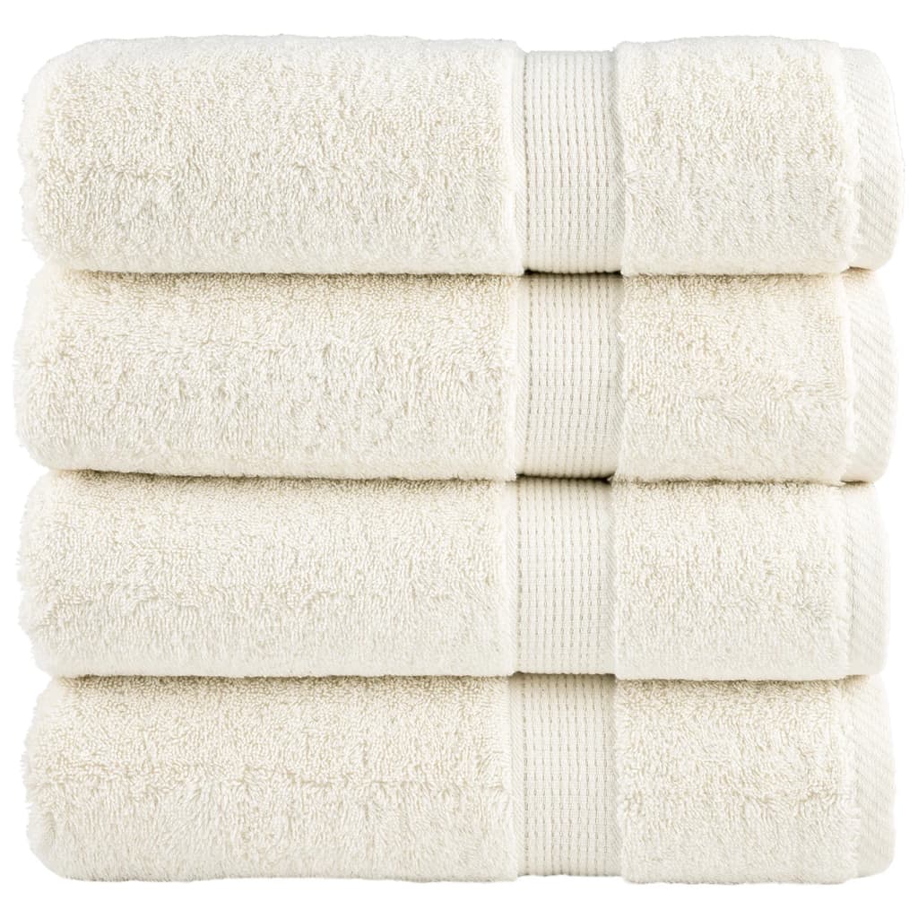 JUNG Vida Premium-Duschtücher SOLUND 4 Stk. Cremeweiß 70x140 cm 600 g/m²