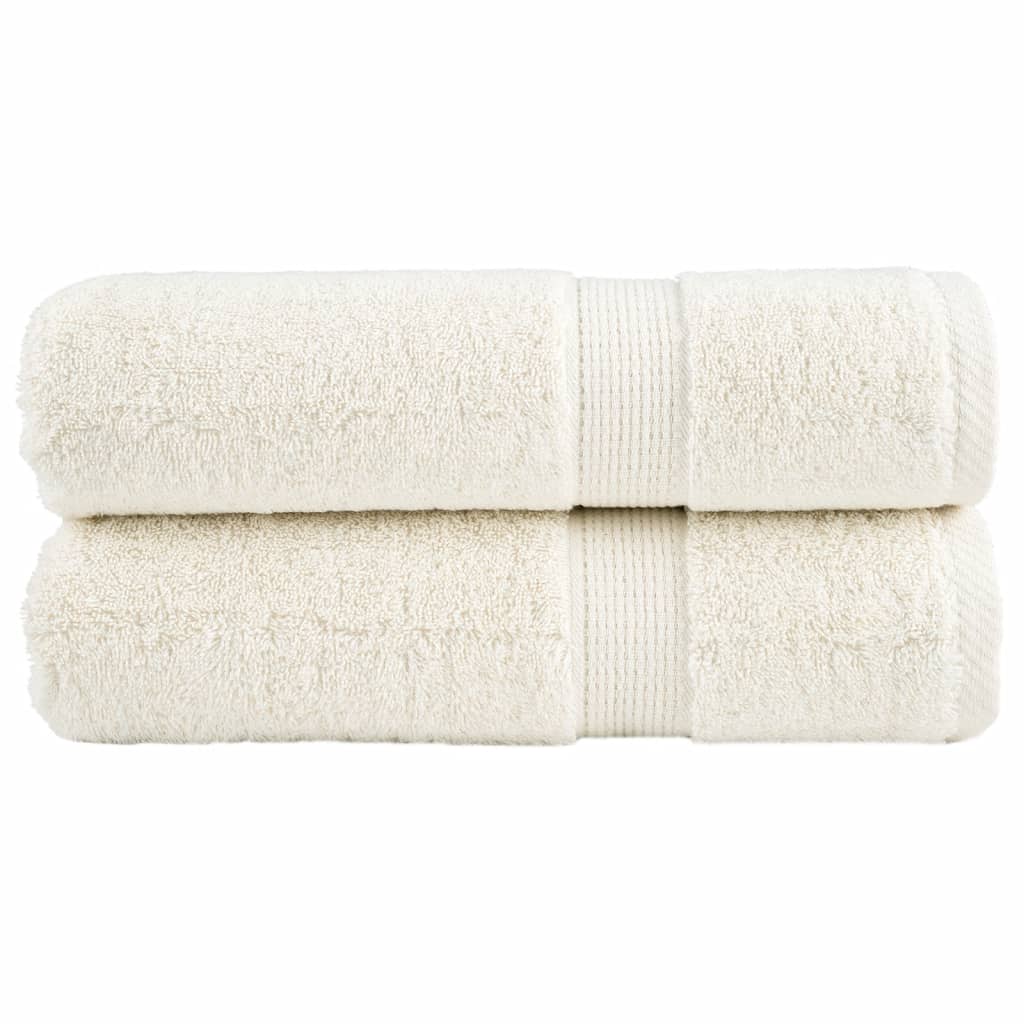 JUNG Vida Premium Badetücher SOLUND 2 Stk. Creme 100x150 cm 600 g/m²