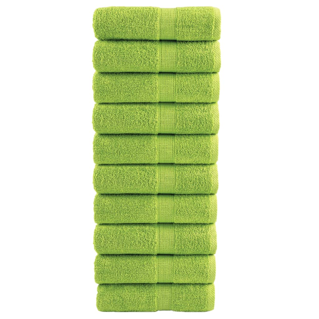 JUNG Vida Premium Waschhandtücher SOLUND 10 Stück Apfelgrün 30x30 cm 600 g/m²