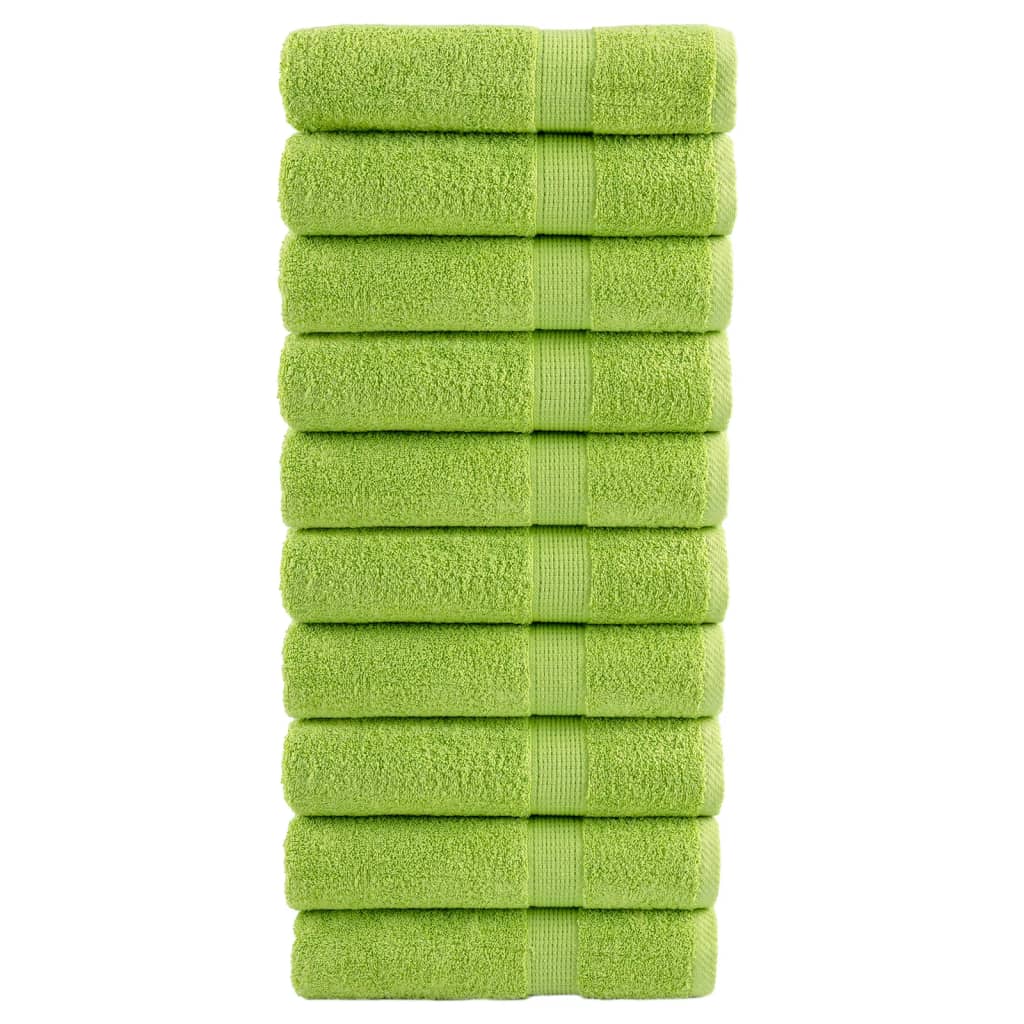 JUNG Vida Premium Badetücher SOLUND 10 Stk. Apfelgrün 100x150 cm 600 g/m²