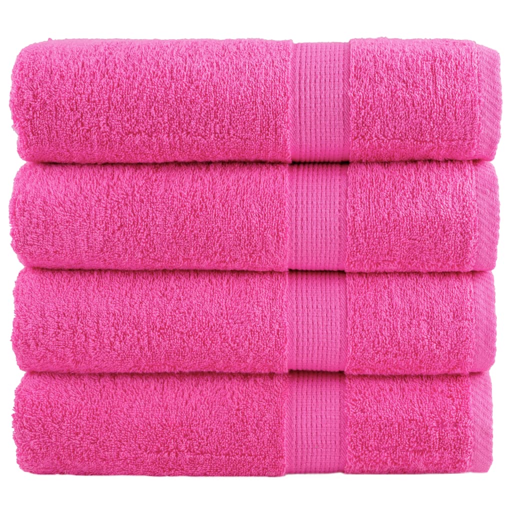 JUNG Vida Premium-Duschtücher SOLUND 4 Stk. Rosa 70x140 cm 600 g/m²