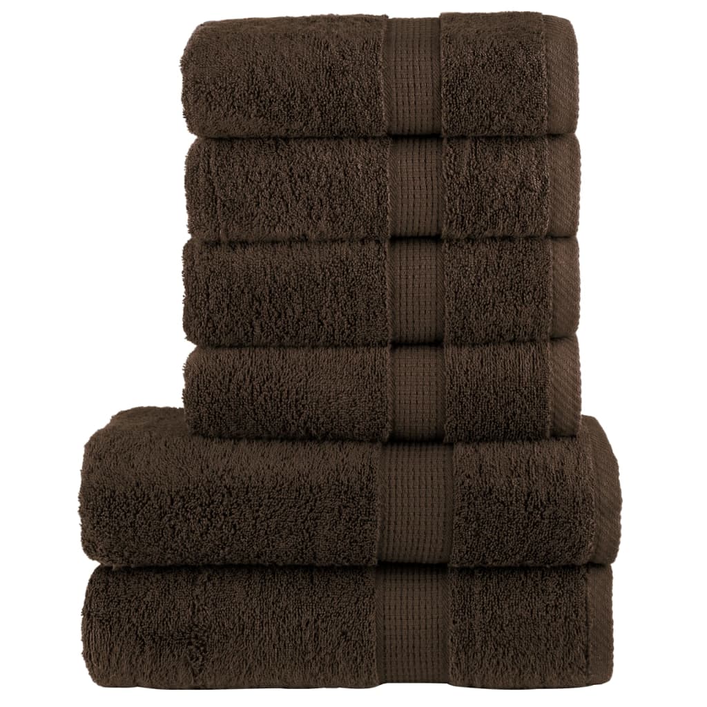 JUNG Vida 6 tlg. Premium-Handtuch-Set SOLUND Braun 600 g/m²