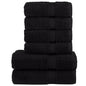 JUNG Vida 6 tlg. Premium-Handtuch-Set SOLUND Schwarz 600 g/m²
