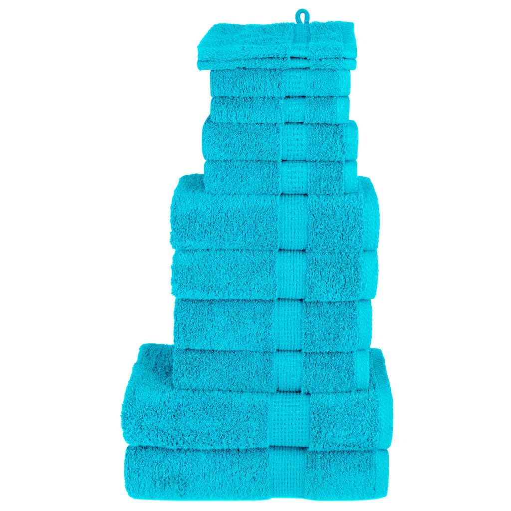 JUNG Vida 12 tlg. Premium-Handtuch-Set SOLUND Türkis 600 g/m²