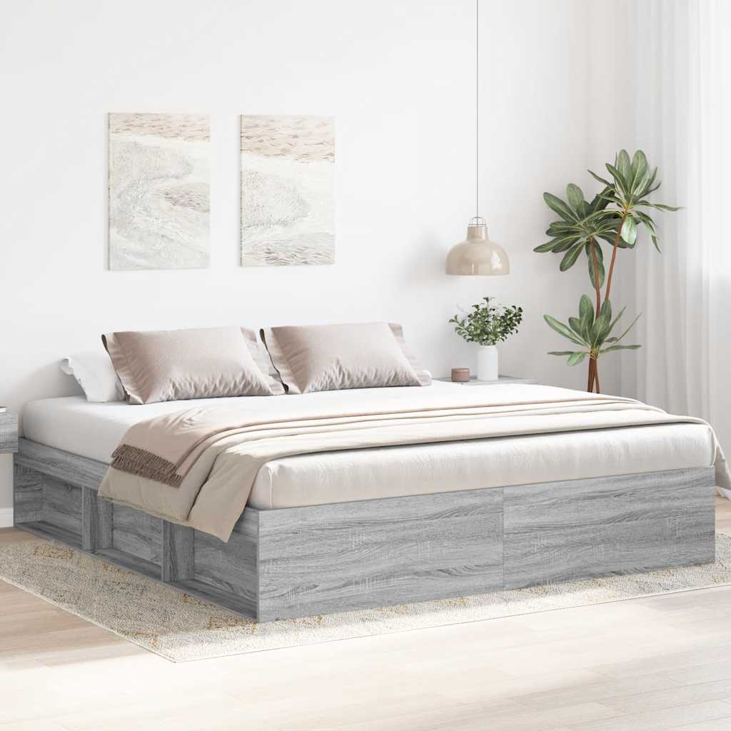 JUNG Vida Bettgestell Grau Sonoma 200x200 cm