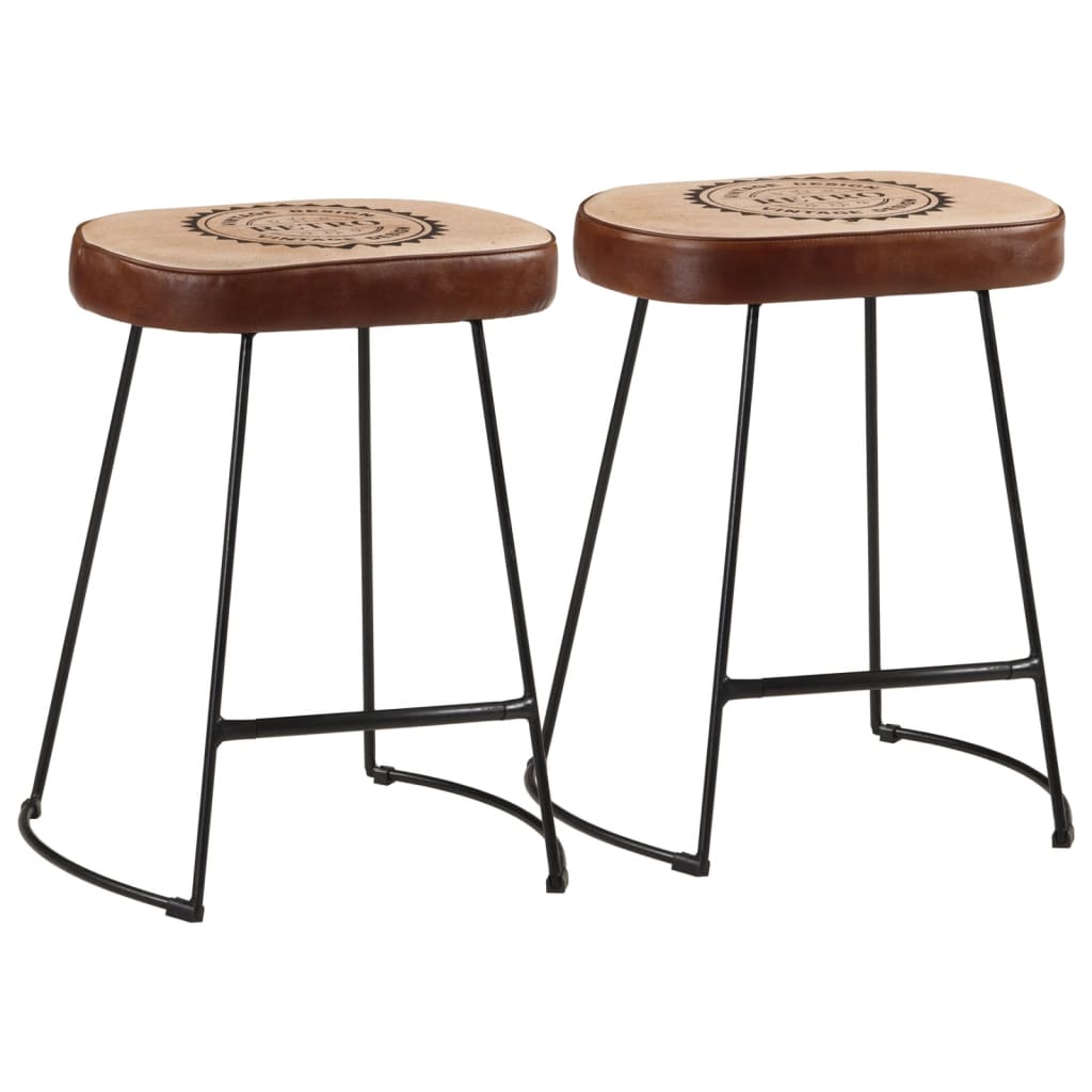 JUNG Vida Barhocker 2 Stk. Dunkelbraun 40x29,5x53 cm