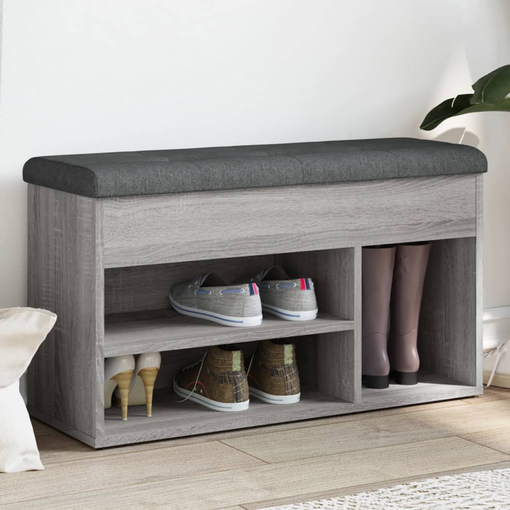 JUNG Vida Schuhbank Grau Sonoma 82x32x45,5 cm Holzwerkstoff