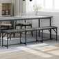 JUNG Vida Essbank Dunkelgrau 186x32x45 cm Stahl und Stoff