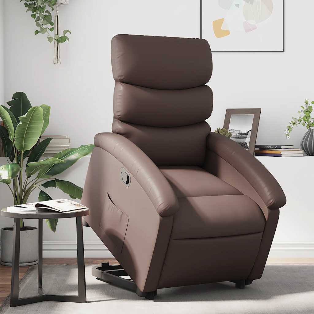 JUNG Vida Relaxsessel mit Aufstehhilfe Braun Kunstleder