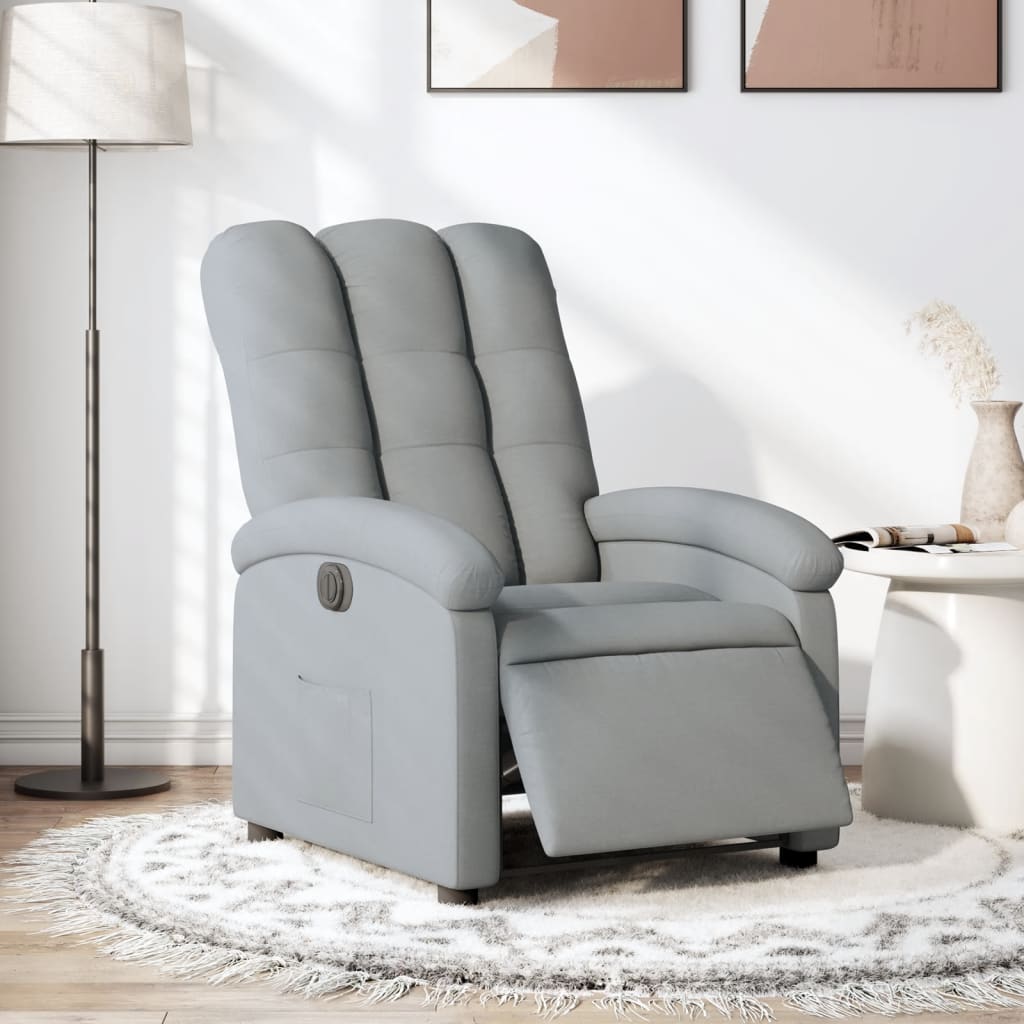 JUNG Vida Relaxsessel Elektrisch Hellgrau Stoff