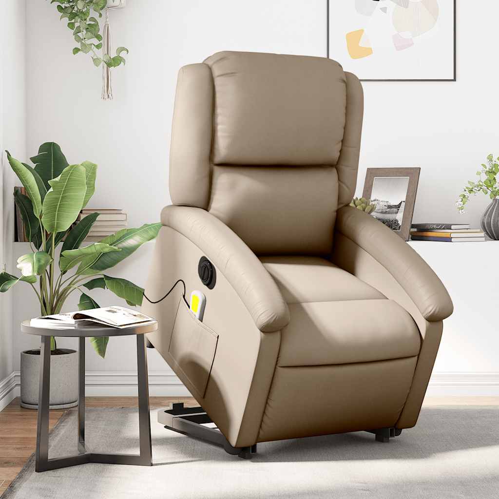 JUNG Vida Massagesessel mit Aufstehhilfe Elektrisch Cappuccino Kunstleder