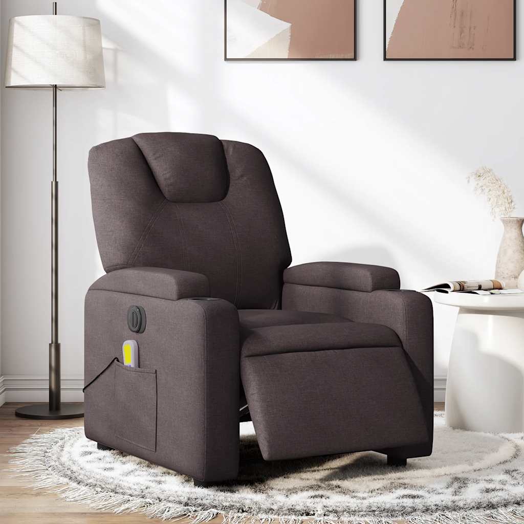 JUNG Vida Massagesessel Elektrisch Dunkelbraun Stoff