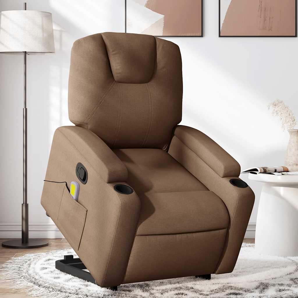 JUNG Vida Massagesessel mit Aufstehhilfe Braun Stoff